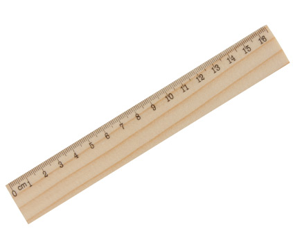 Linjal i tre 16 cm