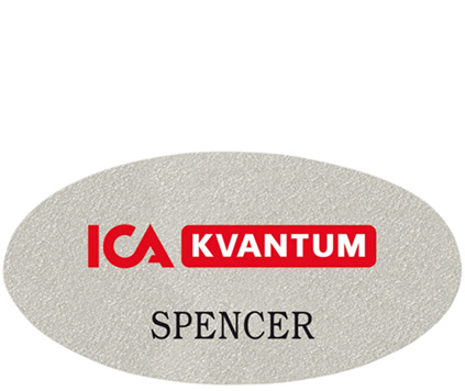 Navneskilt Oval Plast