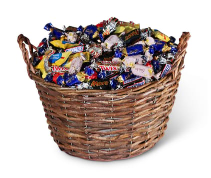 Kurver med innpakket godteri