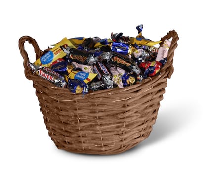Kurver med innpakket godteri