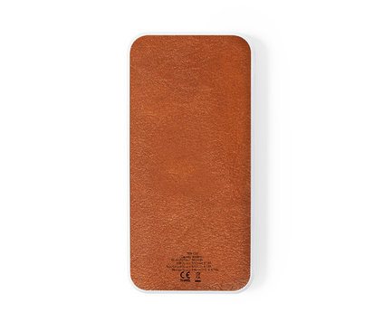 Powerbank-detaljer i resirkulert skinn