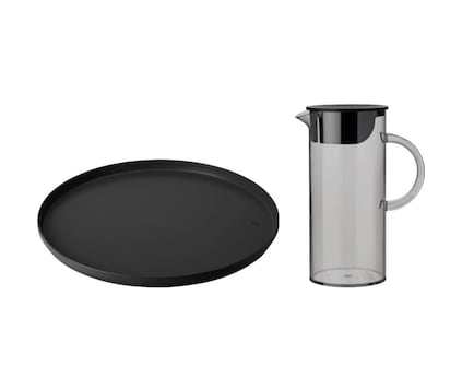 Sett. EM77 kanne med lokk 1,5 l. & EM-brett Ø 40 cm