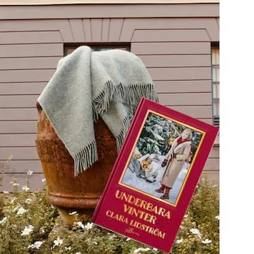 Ullpledd med Underbara Claras vinterbok
