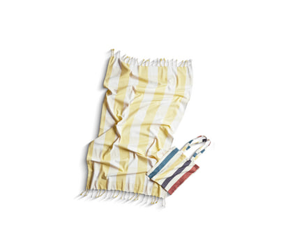Hamamhåndkle i resirkulert materiale - blå stripe inkludert totebag