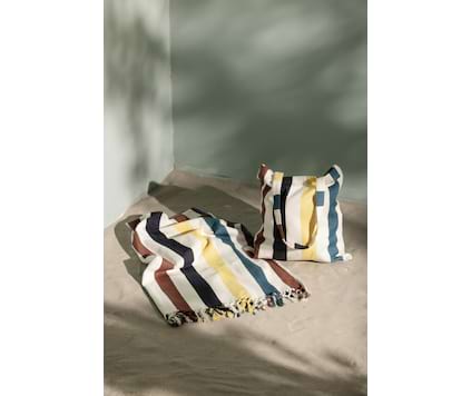 Hamamhåndkle i resirkulert materiale - blå stripe inkludert totebag