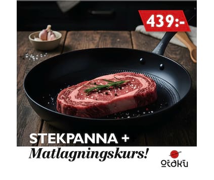 Stekepanne ø 28 cm + matlagingskurs