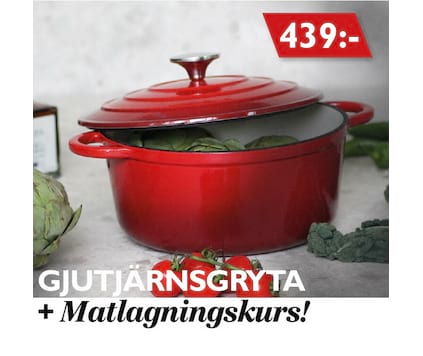 Støpejernsgryte + matlagingskurs!